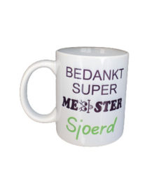 Bedrukte beker Juf of Meester incl naam Geschenk voor Schoolverlaters - Afscheid