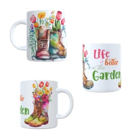 Koffie beker - thee mok life is better garden - tuin