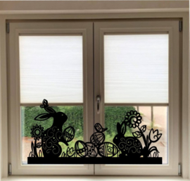 Raam sticker Pasen - Paashaas - eieren - Decoratief
