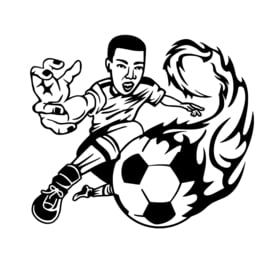 Muursticker Voetbal - Jongenskamer - Goal - Voetballer  40x35 cm