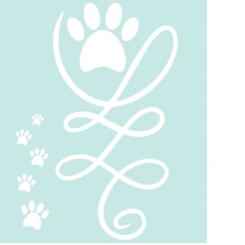 Auto - raam - bumper - sticker honden - katten pootjes met swirl