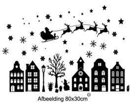 Statische raamstickers combi sint en kerst