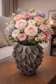 Lilypot bloemen vaas  3 d geprinte van kleur zilver grijs