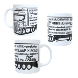 Koffie beker - thee mok - spreuk vrachtwagen - chauffeur