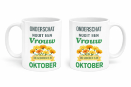 Bedrukte mokken met geboortebloemen en maanden