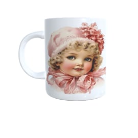 Bedrukte koffie beker - roze vintage print - lief meisje - thee mok -