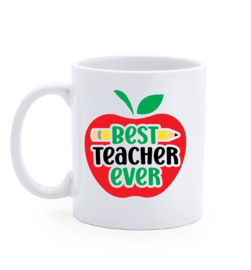 Bedrukte Beker / Mok  Best teacher  ever - Meester - Juf - afscheid school