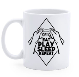 Bedrukte beker / mok Eat Play Sleep Repeat - Computer -