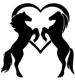 Muur / Raam sticker 2 paarden in een hart - Woonkamer - Slaapkamer - Auto - Aanhanger