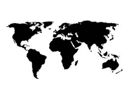 Muursticker wereld kaart - World Map - Decoratief  100x50 cm