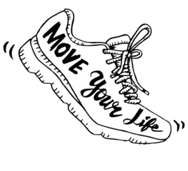 Auto - raam - muursticker Move your life  afmeting 30x21 cm bxh
