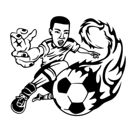 Muursticker Voetbal - Jongenskamer - Goal - Voetballer 60 x 50 cm
