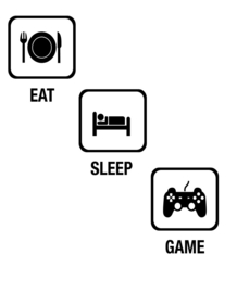 Muursticker Game - Gamer - Eat - Sleep - Game - Speelkamer  - Speelkamer