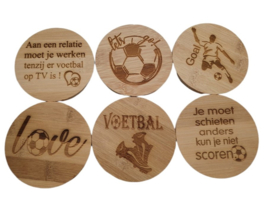 Houten onderzetters Voetbal  - Vaderdag - Verjaardag - Quotes