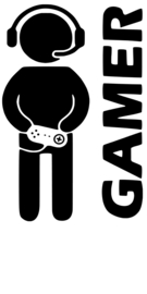 Muur - raam deur - sticker Gamer - decoratief - Jongens kamer 45x30 cm