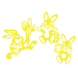 Raamsticker Paashaasjes - Pasen - Decoratief - Raam-  decoratie Looster-art&design