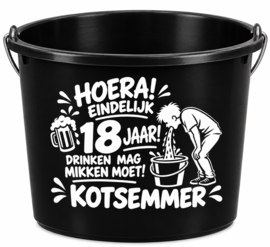 Hoera! Eindelijk 18 jaar – De officiële kotsemmer voor meisje en jongen