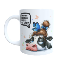 Koffie beker - thee mok I`am sorry - afbeelding cow - koe