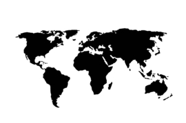 Muursticker wereld kaart - World Map - Decoratief 60x30 cm