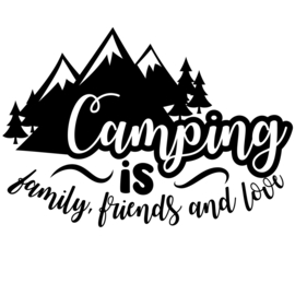 Sticker camping live - camper - carvan - tekst - quote - family friends and love