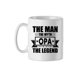 Bedrukte beker The Man Opa - The Legend - vaderdag - verjaardag