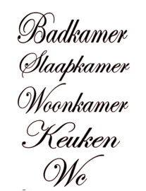 5 deurstickers Woonkamer - Slaapkamer - Keuken -Wc - Badkamer