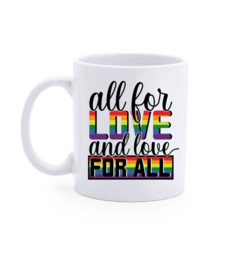 Bedrukte beker All for love and love for all - regenboog - gender
