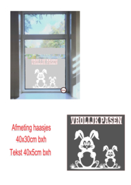 Raamsticker paashaas   herbruikbaar / statische