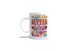 Koffie beker- thee mok life is better with cats