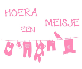 Geboorte raam  sticker  Meisje - Girl - Baby - welkom baby -