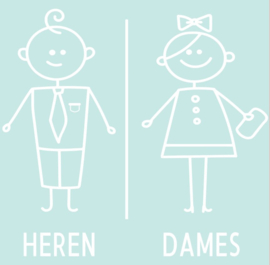 Wc - Toilet -  Quote deursticker Heren - Dames - Horeca -