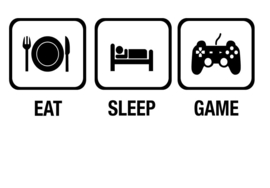 Muursticker Game - Gamer - Eat - Sleep - Game - Speelkamer  - Speelkamer