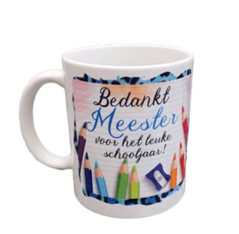 Bedrukte Beker Juf of Meester - school- Mok voor Afscheid