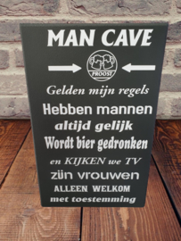 Tekstbord Mancave