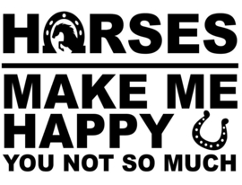 Muur sticker Horses make me happy - aanhanger - paarden