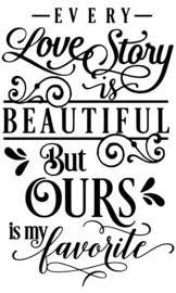 Muur - Raam sticker Every lover story - wanddecoratie - Qoute - deur - spiegel sticker
