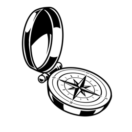 Sticker voor auto raam - camper - boot - caravan - compas