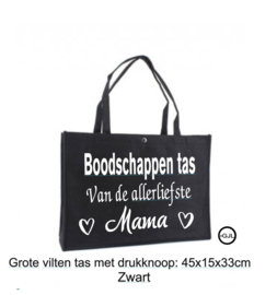 Vilten bedrukte Boodschappen  tas voor Mama