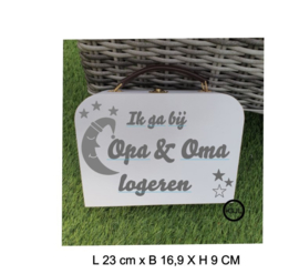 Houten logeer koffertje - Geboorte - cadeau
