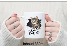 Bedrukte beker met poes opdruk
