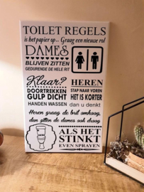 Tekstbord - Spreukenbord - Toiletregels - wc regels