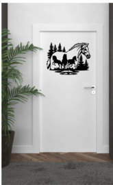 Muur sticker - paarden -  auto - aanhanger sticker  - decoratief Wall art