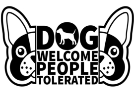 Raam sticker  Dog welcome - deursticker hond - dier - bulldog