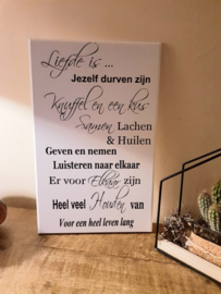 Tekstbord Liefde is