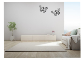 Muur - raam sticker - Geometrische vlinder - butterfly - Decoratief - 2 stuks