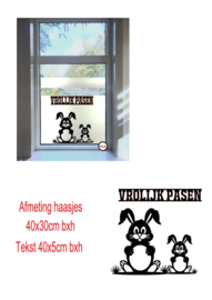 Raamsticker paashaas   herbruikbaar / statische