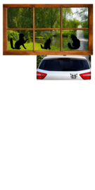 Raam - Muursticker Harige katten - Poezen - Decoratief - Furry Cats incl Autosticker -