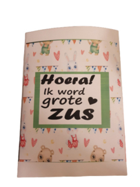 Traktaties  chips zakje  hoera ik wordt grote zus