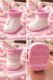 Baby Laarsje  Perfect voor Geboorte & Babyshower (Meisje)