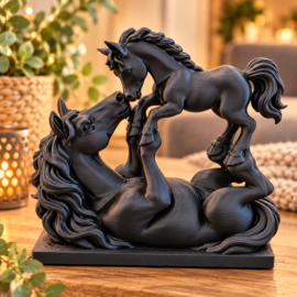Merrie met veulen – 3D geprint paardenbeeld ca. 15 cm